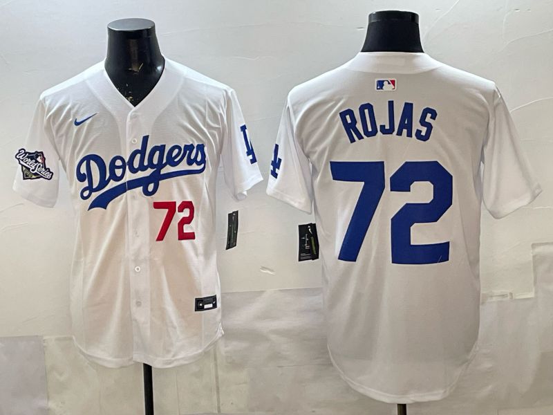 Men 2025 Los Angeles Dodgers #72 Rojas White Game Nike MLB Jersey style 008